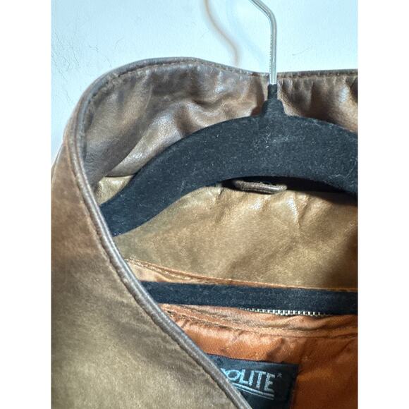 Vintage Snyder Leather Men's Size XL Thermolite Brown Leather Aviator Jacket - Picture 9 of 15